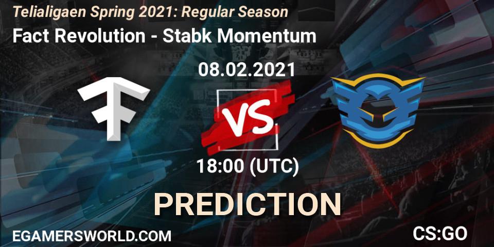 Fact Revolution vs Stabæk Momentum: Match Prediction. 08.02.2021 at 18:00, Counter-Strike (CS2), Telialigaen Spring 2021: Regular Season
