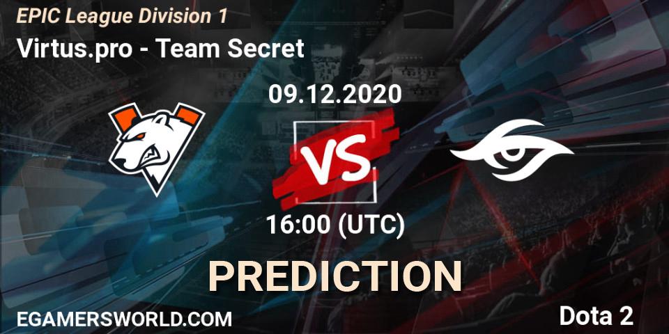 Virtus.pro vs Team Secret: Match Prediction. 09.12.20, Dota 2, EPIC League Division 1