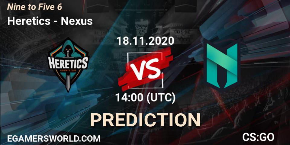 Heretics vs Nexus: Match Prediction. 18.11.20, CS2 (CS:GO), Nine to Five 6