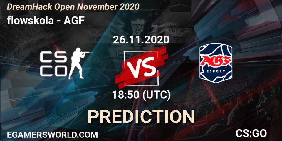 flowskola vs AGF: Match Prediction. 26.11.2020 at 18:50, Counter-Strike (CS2), DreamHack Open November 2020