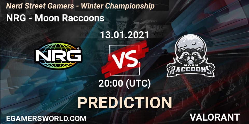 NRG vs Moon Raccoons: Match Prediction. 13.01.2021 at 23:00, VALORANT, Nerd Street Gamers - Winter Championship