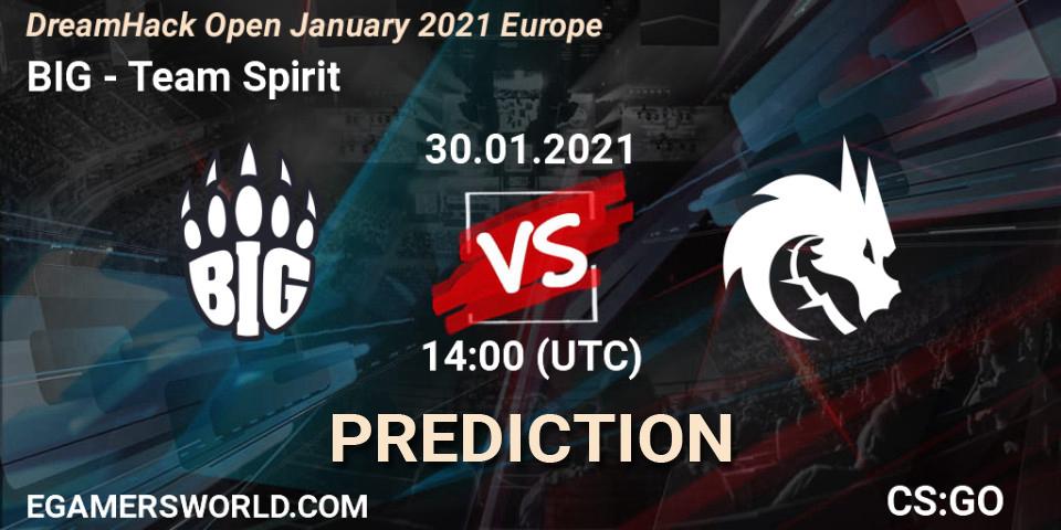 BIG vs Team Spirit: Match Prediction. 30.01.2021 at 14:00, Counter-Strike (CS2), DreamHack Open January 2021 Europe