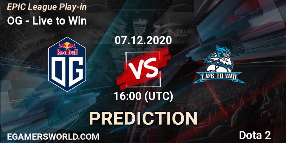 OG vs Live to Win: Match Prediction. 07.12.20, Dota 2, EPIC League Play-in