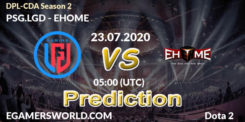 PSG.LGD vs EHOME: Match Prediction. 23.07.2020 at 05:08, Dota 2, DPL-CDA Professional League Season 2