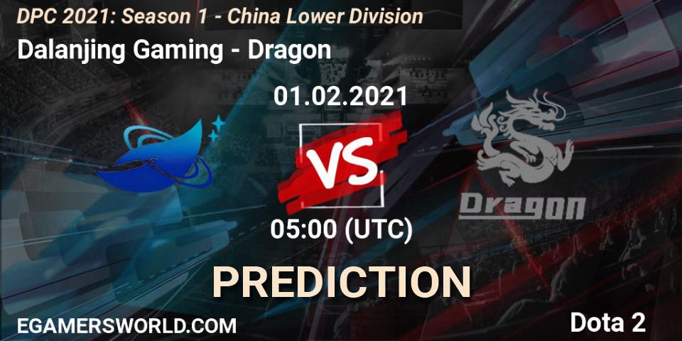 Dalanjing Gaming vs Dragon: Match Prediction. 01.02.2021 at 05:03, Dota 2, DPC 2021: Season 1 - China Lower Division