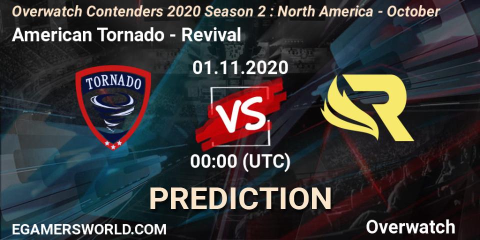 American Tornado vs Revival: Match Prediction. 01.11.2020 at 00:00, Overwatch, Overwatch Contenders 2020 Season 2: North America - October