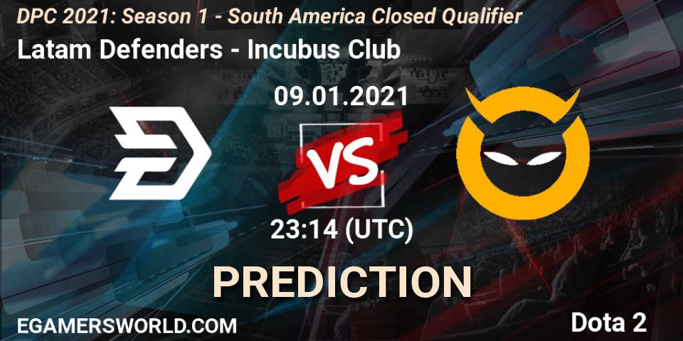 Latam Defenders vs Incubus Club: Match Prediction. 09.01.2021 at 23:14, Dota 2, DPC 2021: Season 1 - South America Closed Qualifier