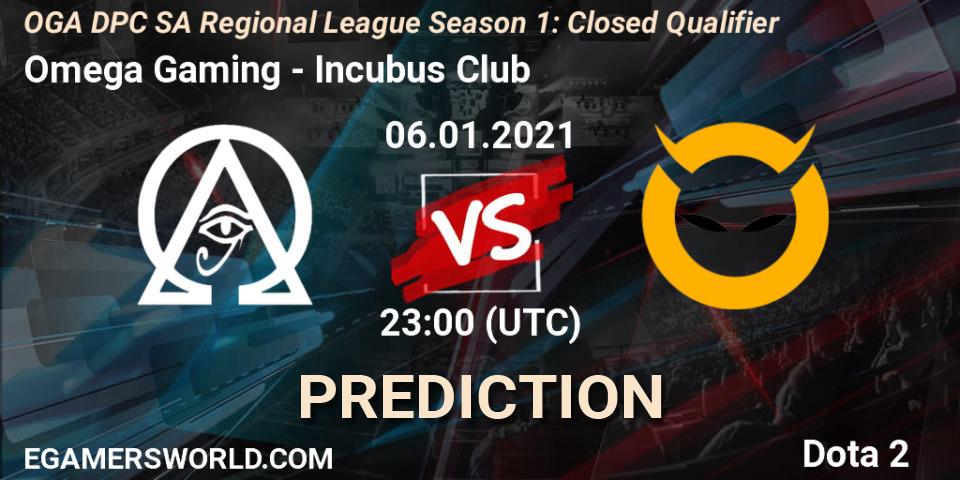 Omega Gaming vs Incubus Club: Match Prediction. 06.01.2021 at 23:00, Dota 2, DPC 2021: Season 1 - South America Closed Qualifier