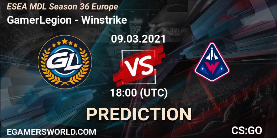 GamerLegion vs Winstrike: Match Prediction. 09.03.21, CS2 (CS:GO), MDL ESEA Season 36: Europe - Premier division