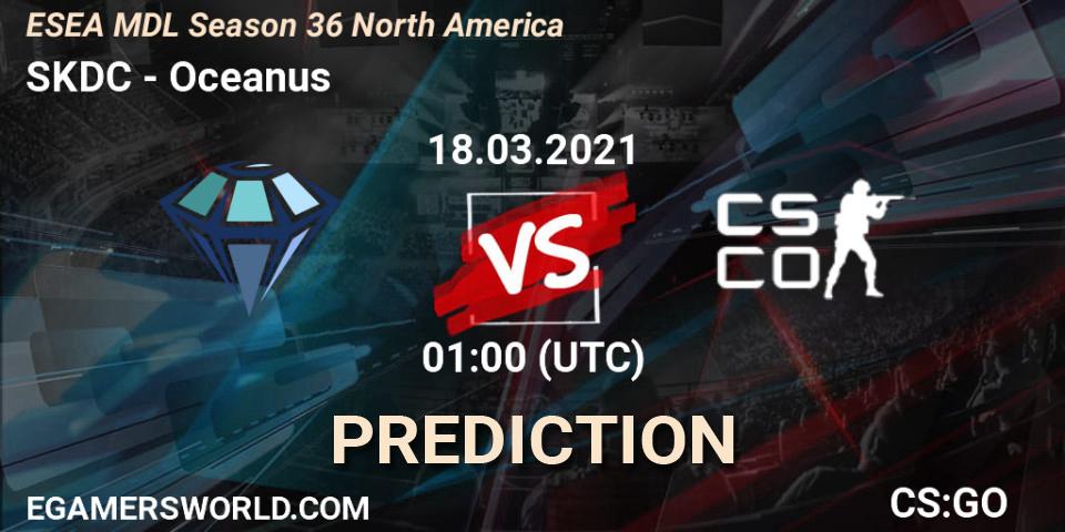 SKDC vs Oceanus: Match Prediction. 18.03.21, CS2 (CS:GO), MDL ESEA Season 36: North America - Premier Division