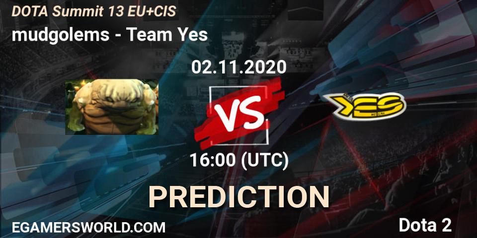 mudgolems vs Team Yes: Match Prediction. 02.11.2020 at 16:12, Dota 2, DOTA Summit 13: EU & CIS