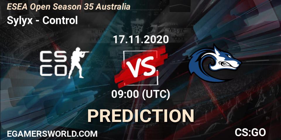 Sylyx vs Control: Match Prediction. 17.11.20, CS2 (CS:GO), ESEA Open Season 35 Australia