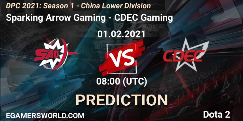 Sparking Arrow Gaming vs CDEC Gaming: Match Prediction. 01.02.21, Dota 2, DPC 2021: Season 1 - China Lower Division