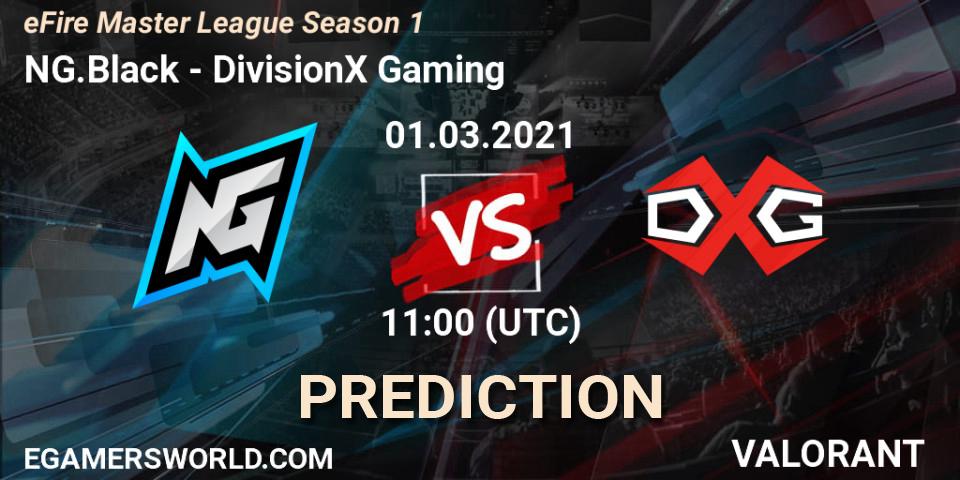 NG.Black vs DivisionX Gaming: Match Prediction. 01.03.2021 at 11:00, VALORANT, eFire Master League Season 1