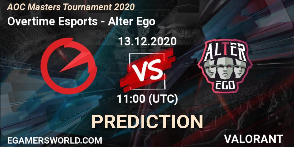 Overtime Esports vs Alter Ego: Match Prediction. 13.12.2020 at 11:00, VALORANT, AOC Masters Tournament 2020