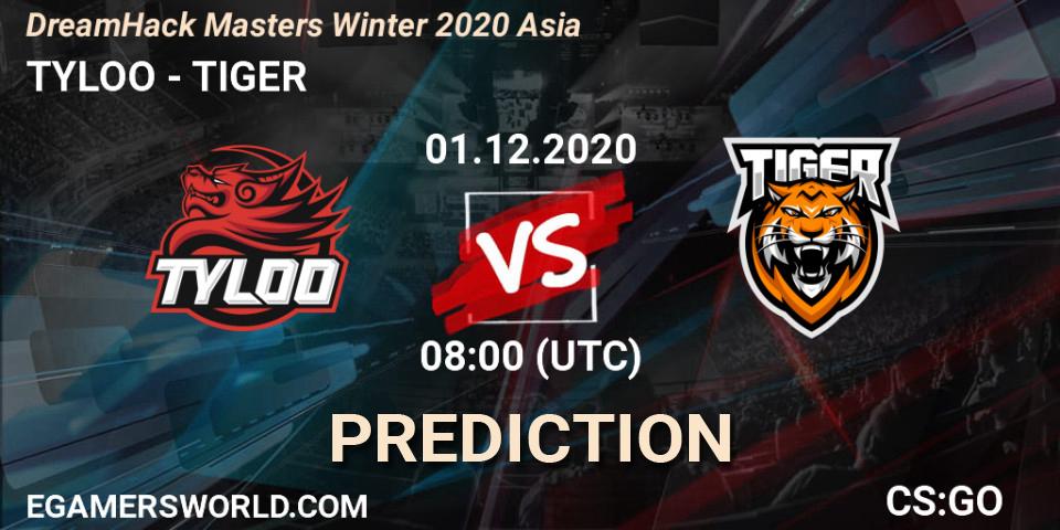 TYLOO vs TIGER: Match Prediction. 01.12.2020 at 08:00, Counter-Strike (CS2), DreamHack Masters Winter 2020 Asia