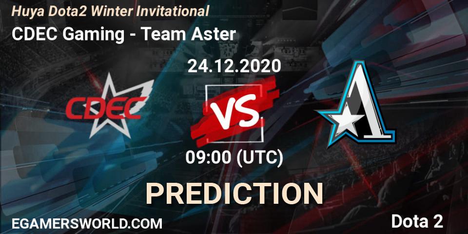 CDEC Gaming vs Team Aster: Match Prediction. 24.12.20, Dota 2, Huya Dota2 Winter Invitational