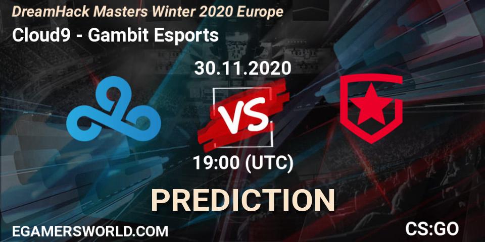 Cloud9 vs Gambit Esports: Match Prediction. 30.11.2020 at 19:00, Counter-Strike (CS2), DreamHack Masters Winter 2020 Europe
