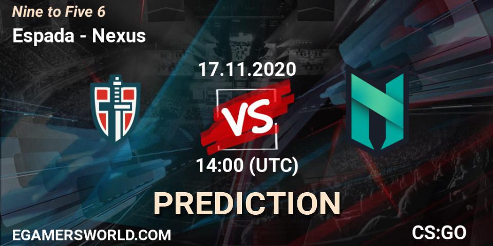 Espada vs Nexus: Match Prediction. 17.11.20, CS2 (CS:GO), Nine to Five 6