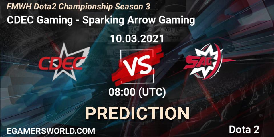 CDEC Gaming vs Sparking Arrow Gaming: Match Prediction. 10.03.2021 at 07:57, Dota 2, FMWH Dota2 Championship Season 3