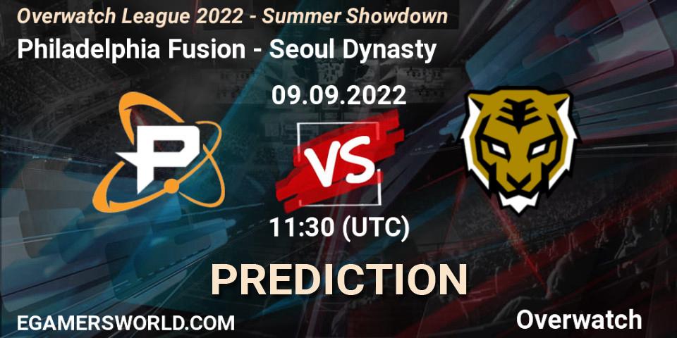 Philadelphia Fusion vs Seoul Dynasty: Match Prediction. 09.09.2022 at 11:45, Overwatch, Overwatch League 2022 - Summer Showdown