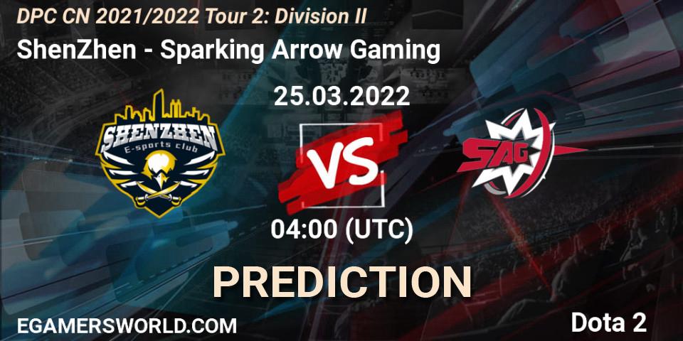 ShenZhen vs Sparking Arrow Gaming: Match Prediction. 25.03.22, Dota 2, DPC 2021/2022 Tour 2: CN Division II (Lower)