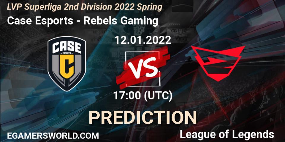 Case Esports vs Rebels Gaming: Match Prediction. 12.01.2022 at 17:00, LoL, LVP Superliga 2nd Division 2022 Spring