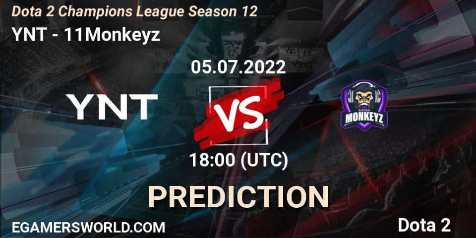 YNT vs 11Monkeyz: Match Prediction. 05.07.2022 at 18:40, Dota 2, Dota 2 Champions League Season 12