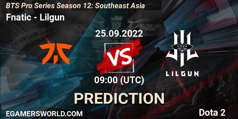 Fnatic vs Lilgun: Match Prediction. 25.09.22, Dota 2, BTS Pro Series Season 12: Southeast Asia