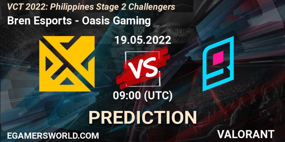 Bren Esports vs Oasis Gaming: Match Prediction. 19.05.2022 at 09:00, VALORANT, VCT 2022: Philippines Stage 2 Challengers