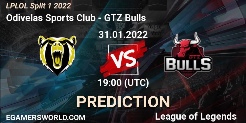 Odivelas Sports Club vs GTZ Bulls: Match Prediction. 31.01.22, LoL, LPLOL Split 1 2022