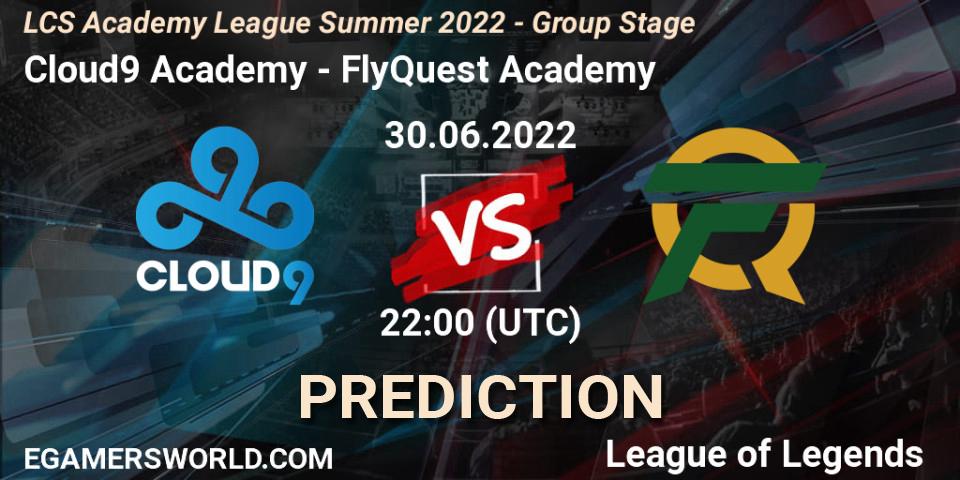 Cloud9 Academy vs FlyQuest Academy: Match Prediction. 30.06.2022 at 22:00, LoL, LCS Academy League Summer 2022 - Group Stage