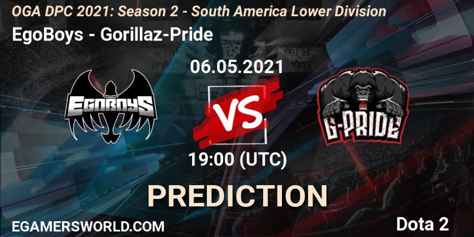 EgoBoys vs Gorillaz-Pride: Match Prediction. 06.05.2021 at 19:07, Dota 2, OGA DPC 2021: Season 2 - South America Lower Division 