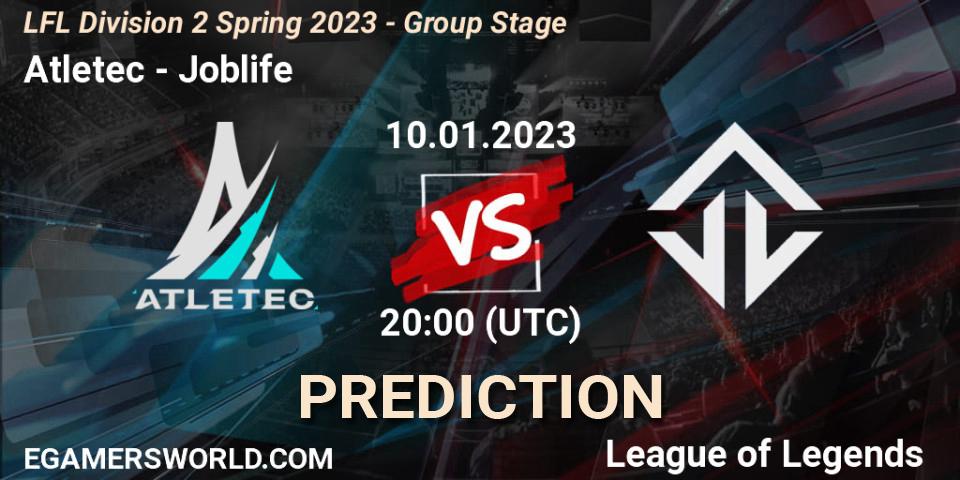 Atletec vs Joblife: Match Prediction. 10.01.2023 at 20:00, LoL, LFL Division 2 Spring 2023 - Group Stage