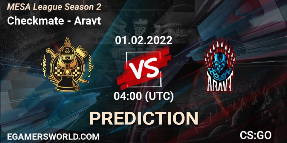 Checkmate vs Aravt: Match Prediction. 01.02.2022 at 04:00, Counter-Strike (CS2), MESA League Season 2