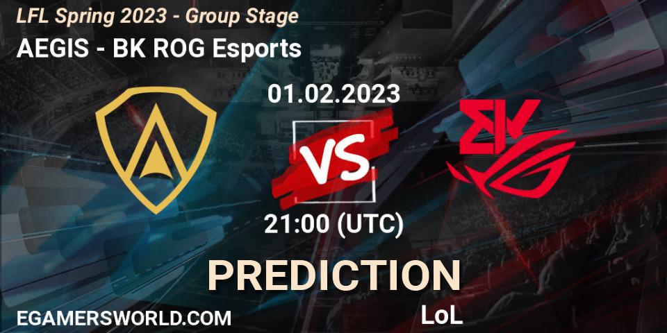 AEGIS vs BK ROG Esports: Match Prediction. 01.02.23, LoL, LFL Spring 2023 - Group Stage
