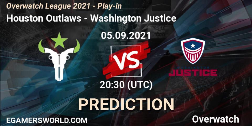 Houston Outlaws vs Washington Justice: Match Prediction. 05.09.21, Overwatch, Overwatch League 2021 - Play-in
