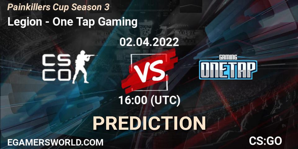 Legion vs One Tap Gaming: Match Prediction. 02.04.2022 at 15:00, Counter-Strike (CS2), Painkillers Cup Season 3