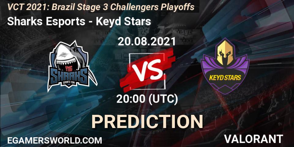 Sharks Esports vs Keyd Stars: Match Prediction. 20.08.2021 at 20:00, VALORANT, VCT 2021: Brazil Stage 3 Challengers Playoffs