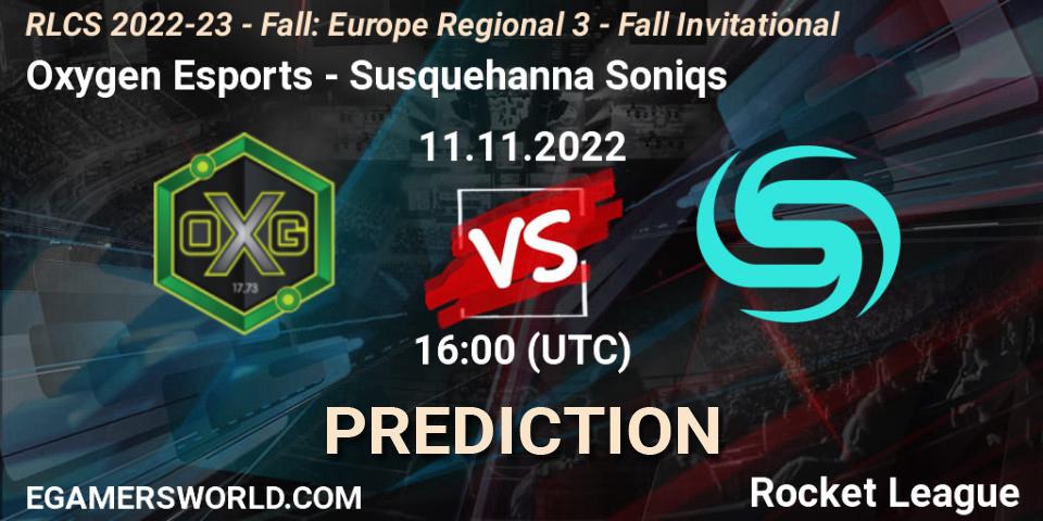 Oxygen Esports vs Susquehanna Soniqs: Match Prediction. 11.11.2022 at 16:00, Rocket League, RLCS 2022-23 - Fall: Europe Regional 3 - Fall Invitational