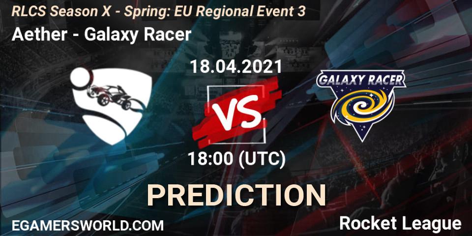 Aether vs Galaxy Racer: Match Prediction. 18.04.2021 at 18:00, Rocket League, RLCS Season X - Spring: EU Regional Event 3