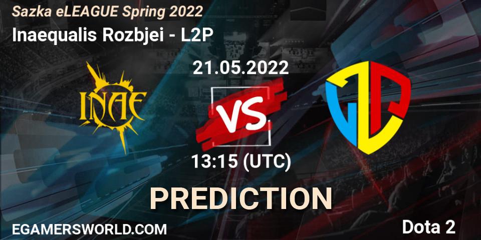 Inaequalis Rozbíječi vs L2P: Match Prediction. 21.05.2022 at 09:09, Dota 2, Sazka eLEAGUE Spring 2022