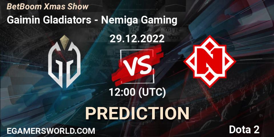 Gaimin Gladiators vs Nemiga Gaming: Match Prediction. 29.12.22, Dota 2, BetBoom Xmas Show