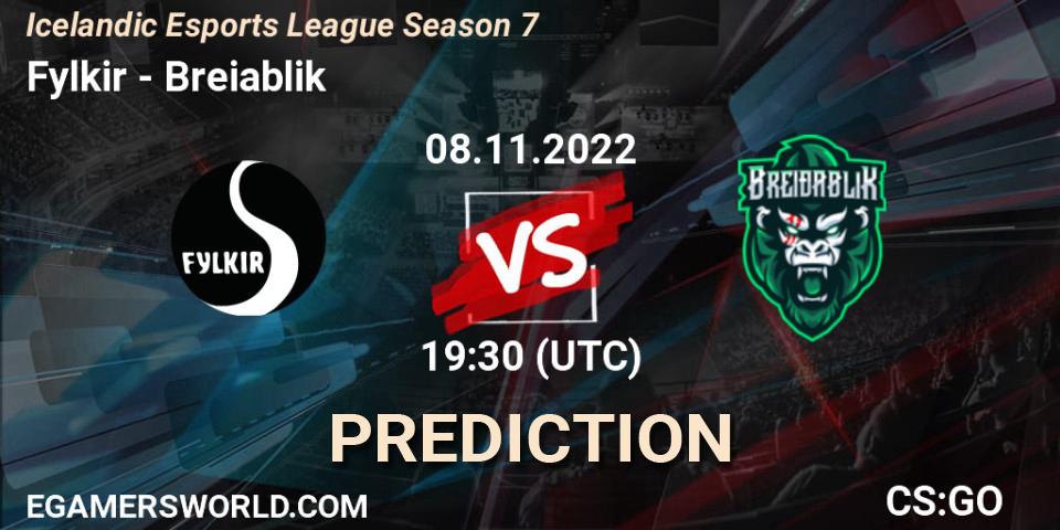 Fylkir vs Breiðablik: Match Prediction. 08.11.2022 at 19:30, Counter-Strike (CS2), Icelandic Esports League Season 7