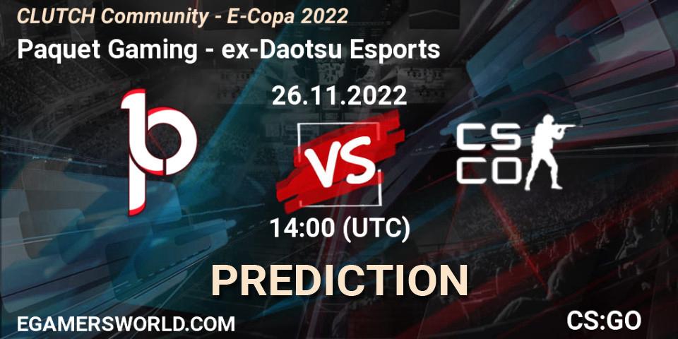Paquetá Gaming vs ex-Daotsu Esports: Match Prediction. 26.11.2022 at 14:00, Counter-Strike (CS2), CLUTCH Community - E-Copa 2022