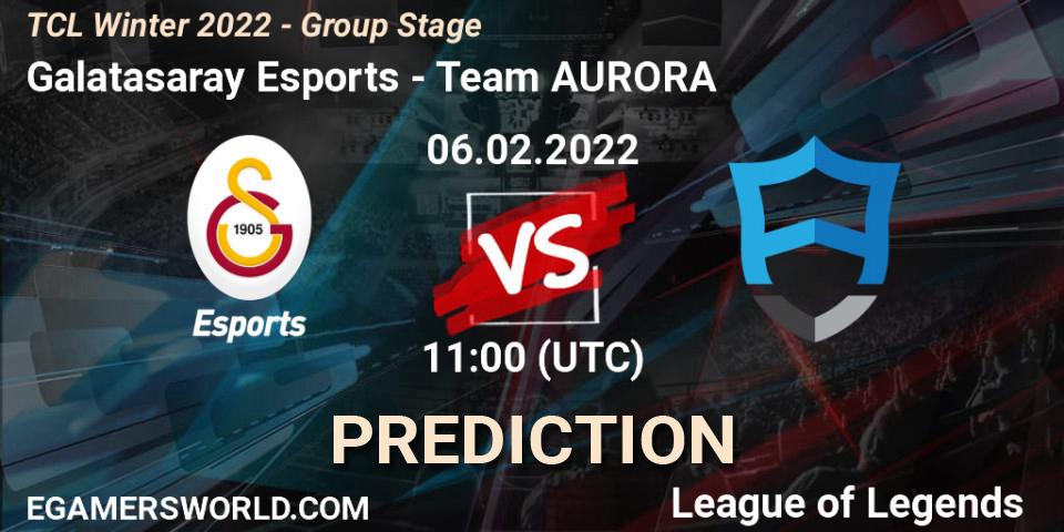 Galatasaray Esports vs Team AURORA: Match Prediction. 06.02.22, LoL, TCL Winter 2022 - Group Stage