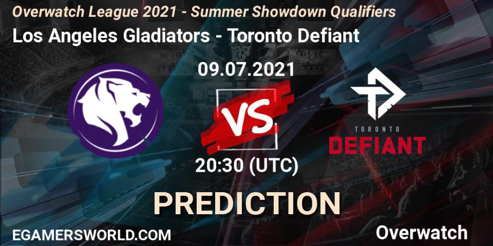 Los Angeles Gladiators vs Toronto Defiant: Match Prediction. 09.07.2021 at 20:30, Overwatch, Overwatch League 2021 - Summer Showdown Qualifiers