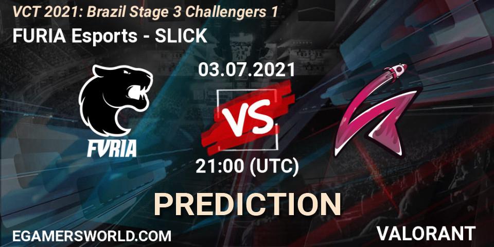 FURIA Esports vs SLICK: Match Prediction. 03.07.2021 at 21:00, VALORANT, VCT 2021: Brazil Stage 3 Challengers 1
