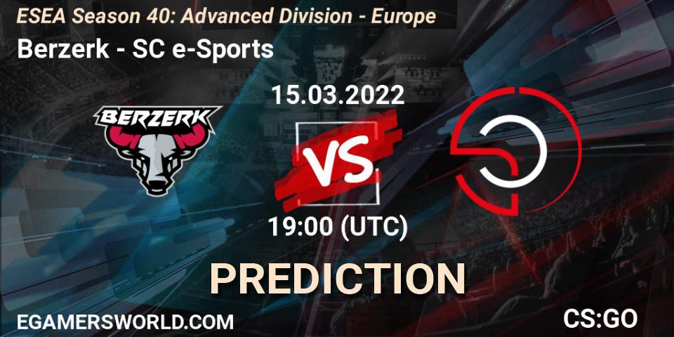 Berzerk vs SC e-Sports: Match Prediction. 15.03.22, CS2 (CS:GO), ESEA Season 40: Advanced Division - Europe