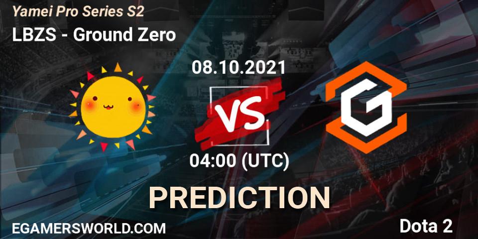 LBZS vs Ground Zero: Match Prediction. 08.10.2021 at 04:17, Dota 2, Yamei Pro Series S2